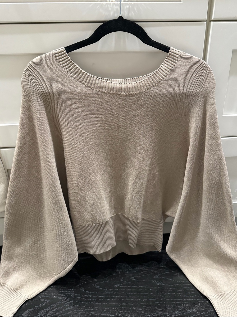 Babaton Scoop-Neck Sweater in Light Beige